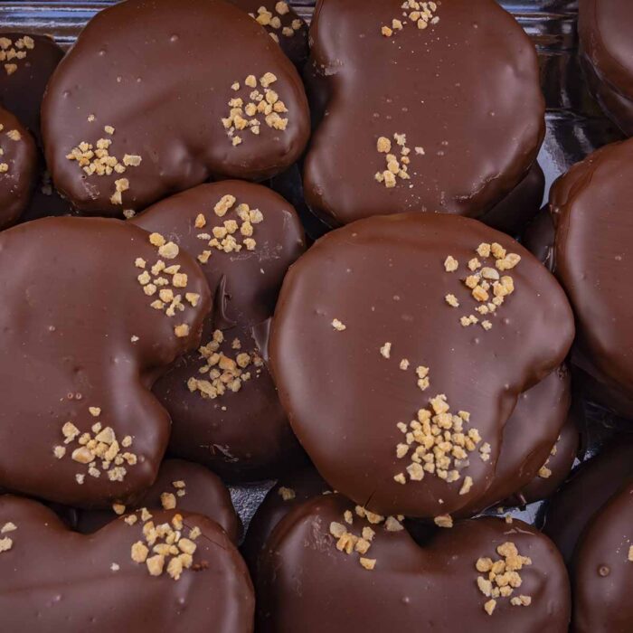 palmeritas cubiertas de chocolate
